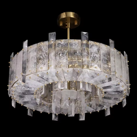 Moderne luxe pierre naturelle roches quartz lumières ronde salon chambre restaurant lustre en cristal