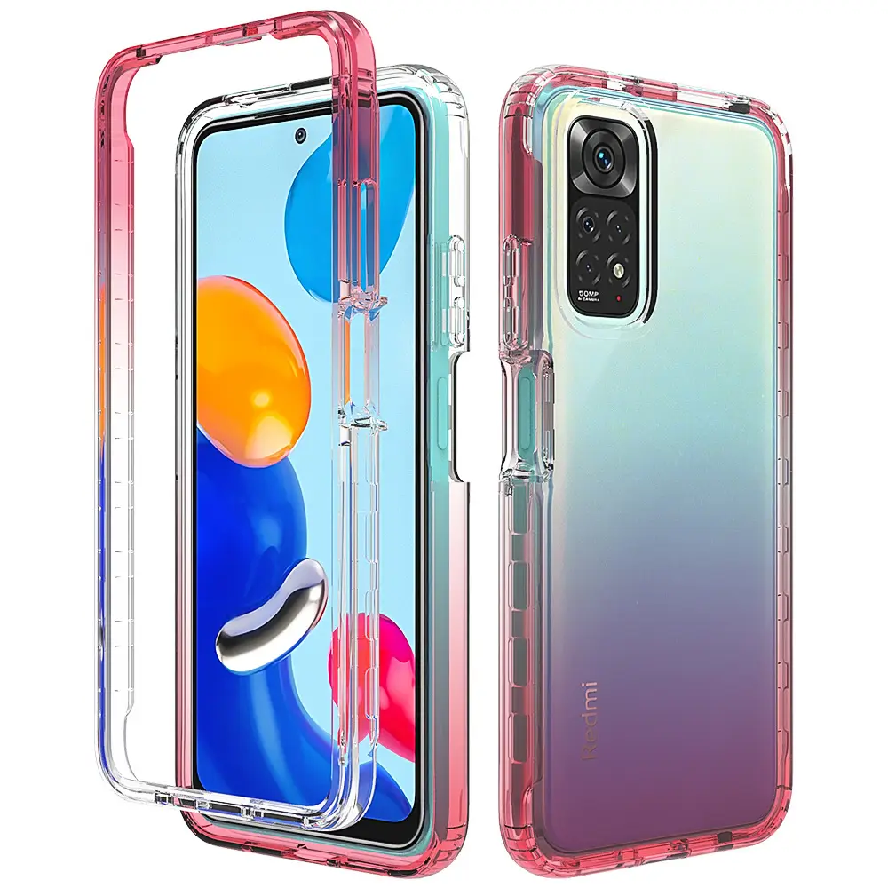 YUEWEI Two Color Case Gradient Colored PC and TPU Hybrid Mobile Phone Case for redmi note 10 pro/note 10 4g/note 10s YW-108