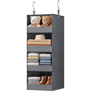 4-<b>Shelf</b> Hanging Organizer 33x15x85cm Foldable Fabric Closet Storage For Bedroom Clothing - Product Image 1