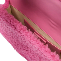 Sac à main en laine d'hiver OEM, créateur de mode, logo imprimé personnalisable, rétro, mignon, en peluche, sac à main à rabat, sac à bandoulière
