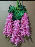 Pabrik K-0054 grosir menggantung Wisteria dinding dekorasi bunga buatan jendela pertunjukkan menggantung Wisteria bunga anggur