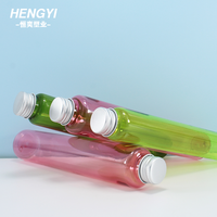 Bouteille de jus en PET transparente carrée de 200 ml et 300 ml avec étiquetage personnalisé, bouteille de boisson en plastique PET avec bouchon
