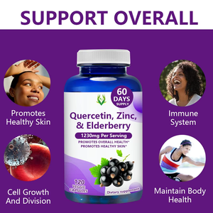 Hot Selling Quercetin Capsules With Zinc ElderBerry Dietary <b>Supplement</b> for Promote Healthy Skin and Boost Cell Growth for adult - Product Image 6