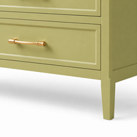 Commode vintage française vert sauge, grande capacité, en bois massif, armoire de rangement pour chambre à coucher, couleur personnalisée