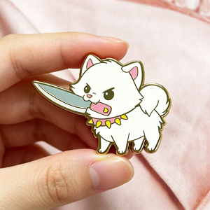 Broche en émail Chien Amusant et En Colère, Mignon <span class=keywords><strong>Chiot</strong></span> avec Couteau, Badge de Revers en Métal Animal Kawaii pour Sac et Vêtements - Product Image 2