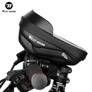 Sac de cadre avant pour vélo WEST BIKING, étanche, antichoc, 360° °   Sacoche de guidon rigide pour vélo, compatible avec téléphone de 6,5 pouces - Product Image 5