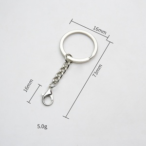 Accessoires en gros en vrac : Porte-clés avec vis à œil de mouton, anneau de clé métallique fendu avec chaîne pour la fabrication de jouets et de bijoux - Product Image 6