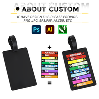 Étiquette à bagages en silicone personnalisée avec logo en gros, différentes formes, design Etiqueta De Maleta pour cadeaux promotionnels