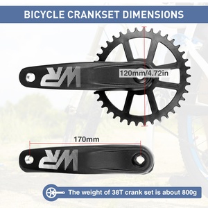 Plateau de pédalier ZUKKA 38T en acier avec bras en alliage d'aluminium de 170 mm, léger pour VTT - Product Image 3