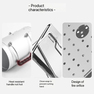 أداة إكسسوارات معدنية لمدخنة الفحم والفحم المقاوم للصدأ Auplex Kamado لشواية BBQ - Product Image 5