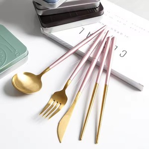 Ensembles de couverts pliables en acier inoxydable d'ustensiles de voyage détachables pour le pique-nique - Product Image 6