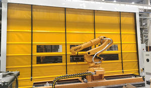 Porte industrielle élévatrice flexible Porte roulante automatique rapide en <span class=keywords><strong>PVC</strong></span> Portes empilables industrielles à grande vitesse pour entrepôt d'usine - Product Image 4