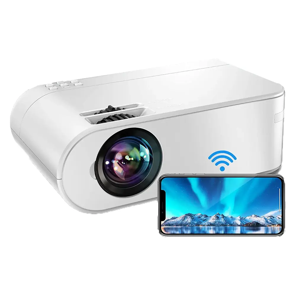 Portable Mini Multimedia Wireless Proyector Business Mirror BT Android White LED Speaker Focus Full HD Projector