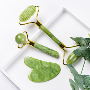 Rodillo Facial de Jade Xiuyan Natural y Cuarzo Rosa, Set de Masaje de Jade, Venta al Por Mayor de Fábrica - Product Image 1