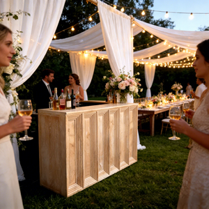 דלפק בר עתיק בהתאמה אישית, להשכרה מסחרית, עמיד, מעץ מלא, מגולף בעבודת יד, לאירועים וחתונות - Product Image 3