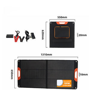Kit de panneaux solaires portables pliables 100W haute efficacité pour les stations d'alimentation <span class=keywords><strong>Jackery</strong></span> EcoFlow <span class=keywords><strong>Bluetti</strong></span>, utilisation mondiale - Product Image 2