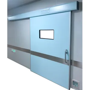 Porta deslizante hermética automática com isolamento acústico para sala limpa GMP x ray