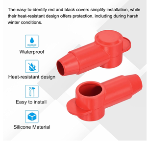 Capuchons <span class=keywords><strong>de</strong></span> protection étanches pour bornes <span class=keywords><strong>de</strong></span> batterie, isolateurs positifs et négatifs pour voiture, bateau, camping-car - Product Image 3