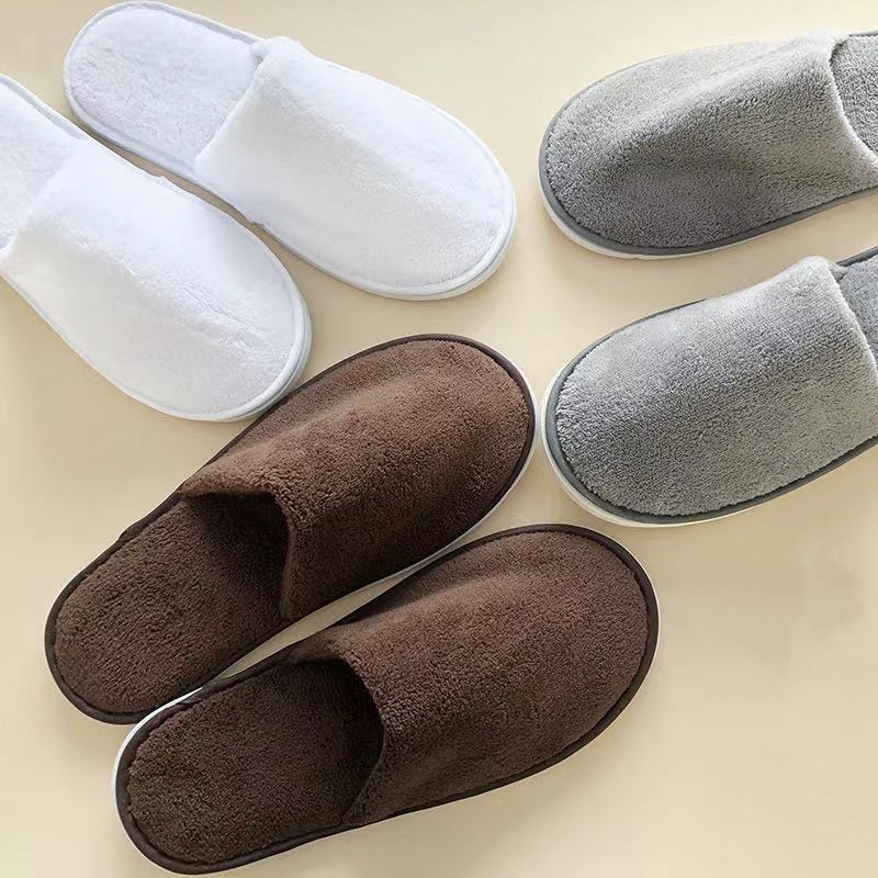 Wholesale coral velvet custom eva cheap disposable for hotel guests slipper