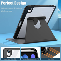 Casing pelindung Tablet, iPad Pro 360 iPad mini 6 Air 4, casing pelindung Tablet warna Solid, cangkang belakang PC bening berputar 12.9