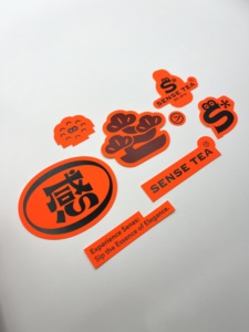 Étiquettes d'emballage décoratives en plastique découpées à l'emporte-pièce autocollantes fluorescentes vertes, jaunes et roses élégantes - Product Image 5