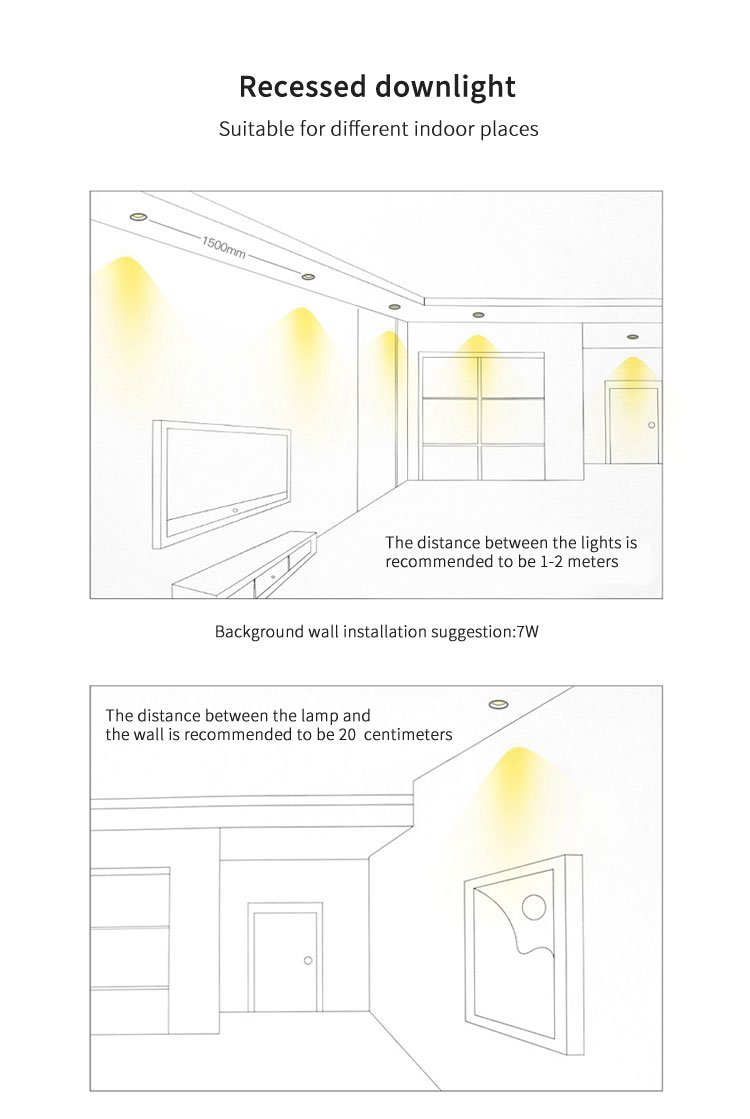 Embedded 10W Satin Nickel Recessed downlights For Living Room Slewability