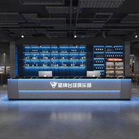Salle de snooker et salle de cartes Bureau de réception Bar & Esports Café Internet Comptoir de caisse Unité d'angle personnalisée
