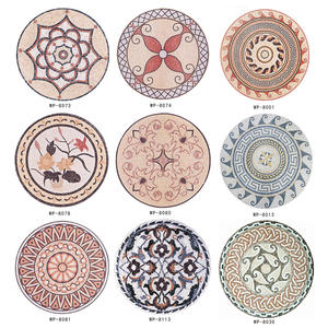 Médaillon mosaïque personnalisé en verre avec rose de vent pour <span class=keywords><strong>porte</strong></span> tournante d'hôtel, solutions de revêtement de sol et d'ingénierie pour hôtels de luxe - Product Image 3