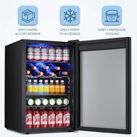 Réfrigérateur à bière commercial compact pour comptoir, sous-meuble, 3 portes vitrées, rétro, refroidissement par air, acier inoxydable