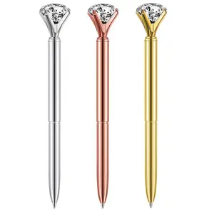 Stock Promotional Fancy Pen Personalized Ball Pen Diamond Crystal Metal Ballpoint Pen for Gift