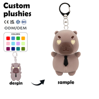 OEM Jouet créatif mignon en coton PP de créateur Capybara Porte-clés en peluche Porte-clés personnalisés Porte-clés logo personnalisé Cadeaux pour les enfants