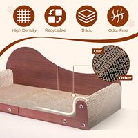 Lit-grattoir pour chat moderne extra-large, durable et robuste, 26,4 pouces, design minimaliste, en carton.