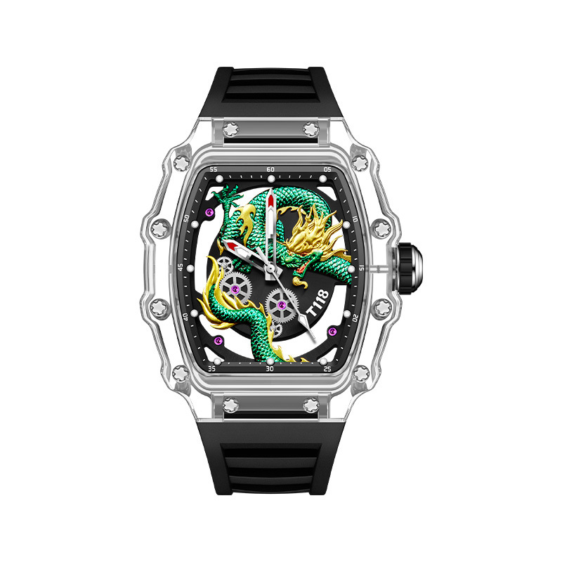 Reloj dragón azul para hombre.