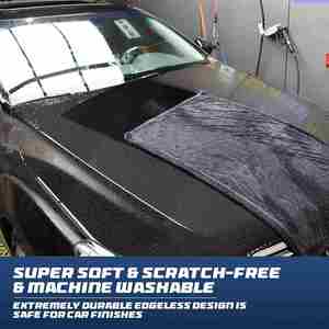 ผ้าขนหนูเช็ดรถแบบมีรายละเอียดมากผ้าไมโครไฟเบอร์1200GSM ลูกค้าผ้าขนหนูเช็ดรถฉลากส่วนตัวล้างอุปกรณ์เสริม - Product Image 2