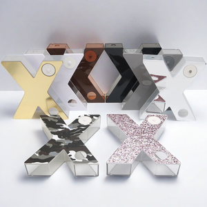 Wawa มอระกู่อะคริลิคแบบพกพามีไฟ LED สีใสเกรดสูงรูปทรง X - Product Image 1