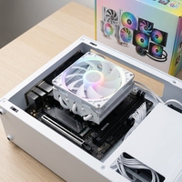Dissipateur thermique de mode, 3 caloducs, ventilateur de refroidissement CPU, 55 cm, blanc, éclairé, 120 W, universel pour AMD AM4 AM5 Intel LGA1851 1700 115X