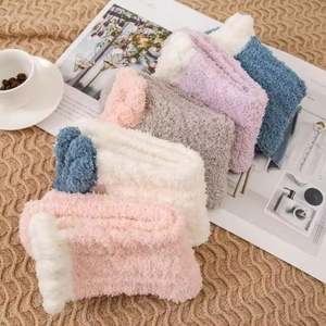 Chaussettes en polaire douces et moelleuses pour femmes I-0225, chaussettes chaudes et confortables en laine pour filles, chaussettes de sol pour la maison - Product Image 4