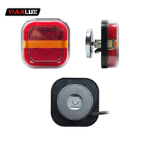 Kit de feux arrière de remorque de camion rechargeables carrés avec prise US 12V 24V, montage magnétique, feu stop arrière pour camionnette