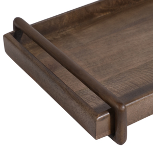 Set di vassoi decorativi in legno per letto o tavolino da caffè, finitura classica, vassoio rettangolare da portata. - Product Image 4