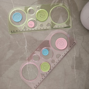 2025 New 20cm Transparent Plastic Spirograph Magic Design Ruler Art Tools Students Million Flower Drawing Ruler <strong>Set</strong> - Product Image 1