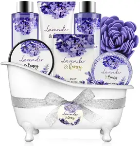 8Pcs Lavendel Set Voor Vrouwen, Home Spa Body & Bad Set, Moeders Dag Verjaardag Valentine Gift