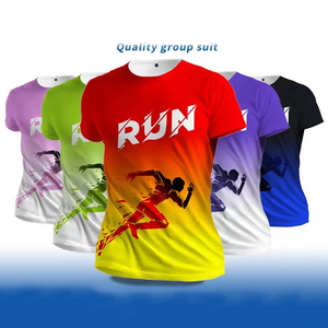 Low MOQ Custom Sublimation Printing Quick Dry Promotion Cheap Polyester T Shirts in Bulk Unisex Tee Shirt for Running