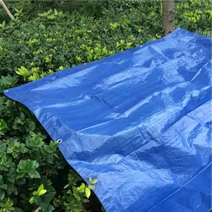 Terpal poli, Hdpe kain polos ringan kain berlapis terpal PE, bahan tenda, penutup plastik luar ruangan tahan air, biru