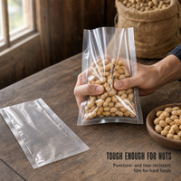 Sac transparent de qualité alimentaire à trois soudures latérales, fermeture hermétique robuste, tailles personnalisables