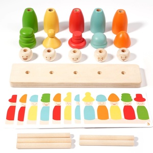 Jouet d'empilage Montessori, coordination œil-main, motricité fine, cognition des couleurs, jeu en bois, blocs de construction pour enfants, garçons et filles - Product Image 2