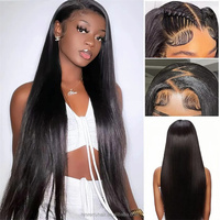 Perruque Vietnamienne Originale Sans Colle 13*6 Non HD Lace Glueless Naturel Noir Perruque Complète Sans Colle HD Lace Cheveux Humains Naturels