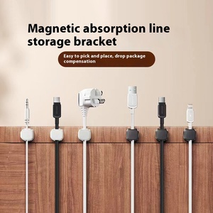 Magnetic Cable Clip Adjustable Cord Holder Under <b>Desk</b> Organizing Cable Management Wire Organizer Cable Holder for Wall and Table - Product Image 3