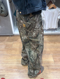 YALI Pantalones Cargo de caza de gran tamaño con estampado de pierna recta y estampado de árbol de camuflaje personalizado - Product Image 3