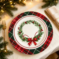 Assiette de Présentation Ronde en PP Durable pour Cadeaux d'Affaires, Série Transfrontalière, Assiette Décorative pour Restaurant et Fêtes