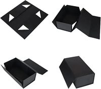 Boîtes rigides noires mates extra-larges de 2 mm, 16 pièces, 20 x 12 x 6 pouces, carton recyclé, estampage, couvercle magnétique, cosmétique